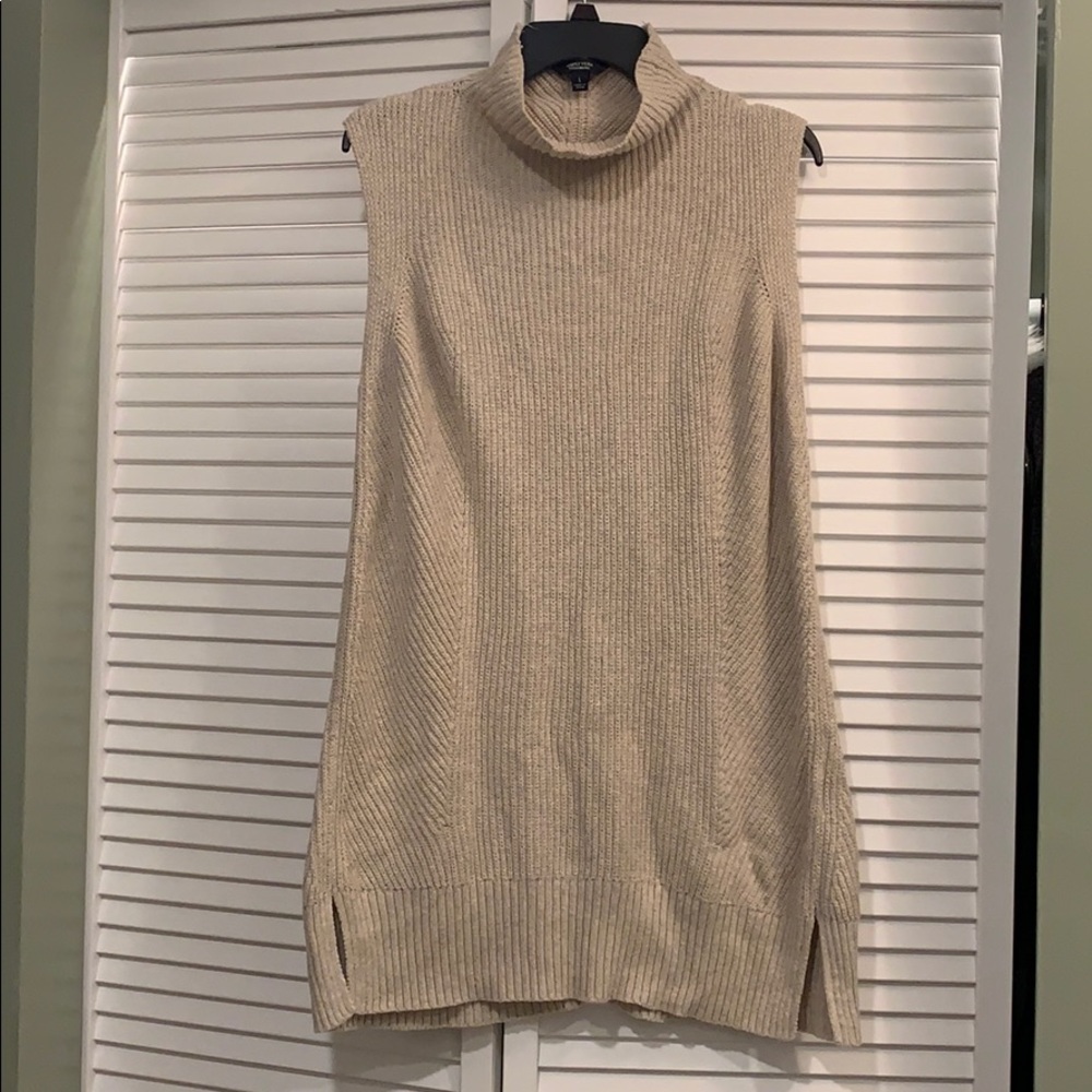 Mock neck sleeveless sweater dress